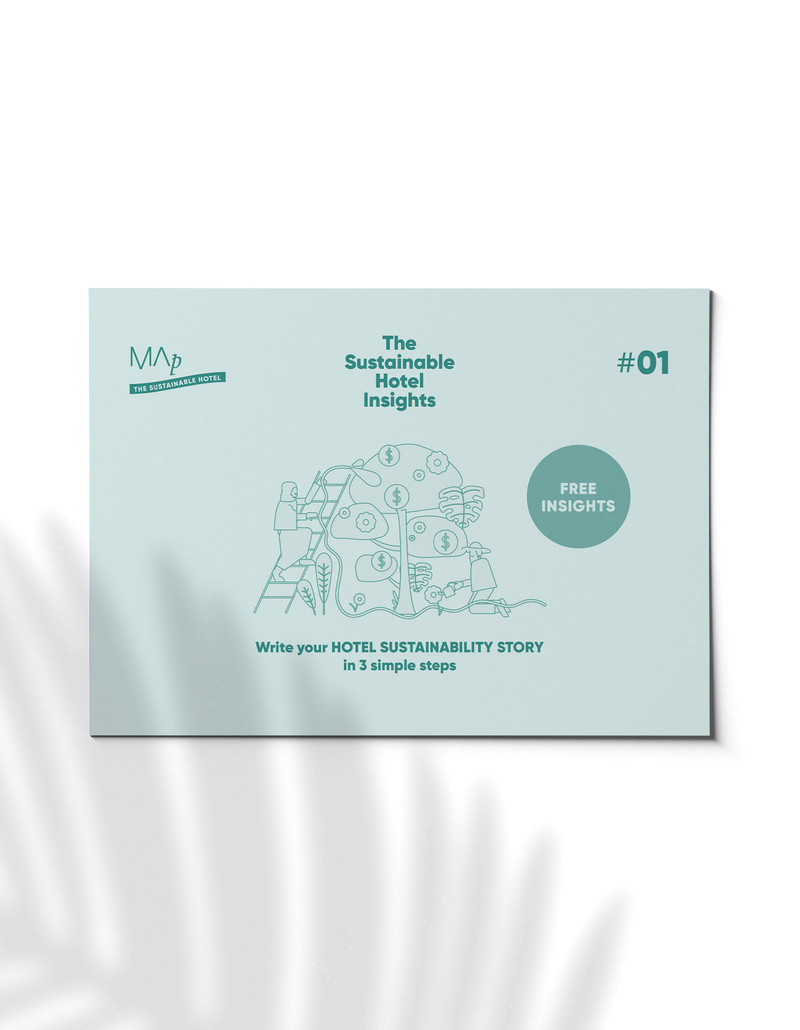 Close-up of the template for writing a hotel sustainability story.