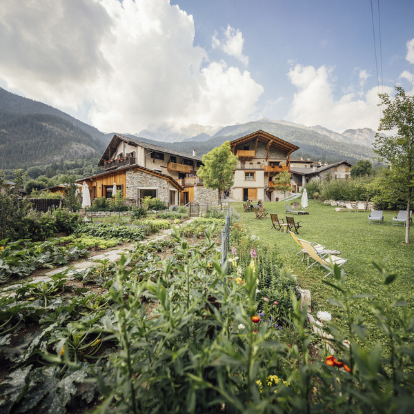 Locanda Mistral, a family-run stone farmhouse with an organic garden and sun loungers in Valle Maira, Piedmont